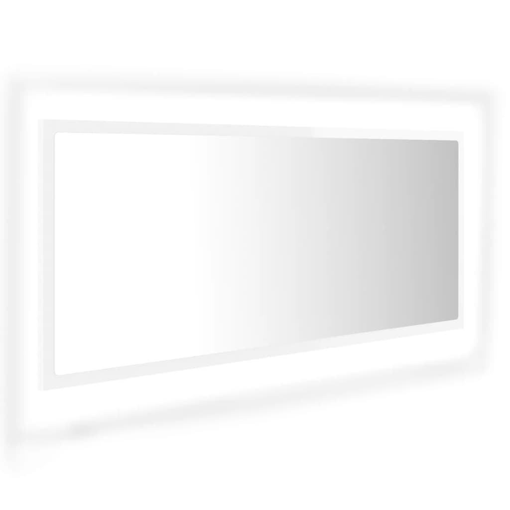 Miroir de salle de bain LED 100x8,5x37 cm acrylique couleur chêne