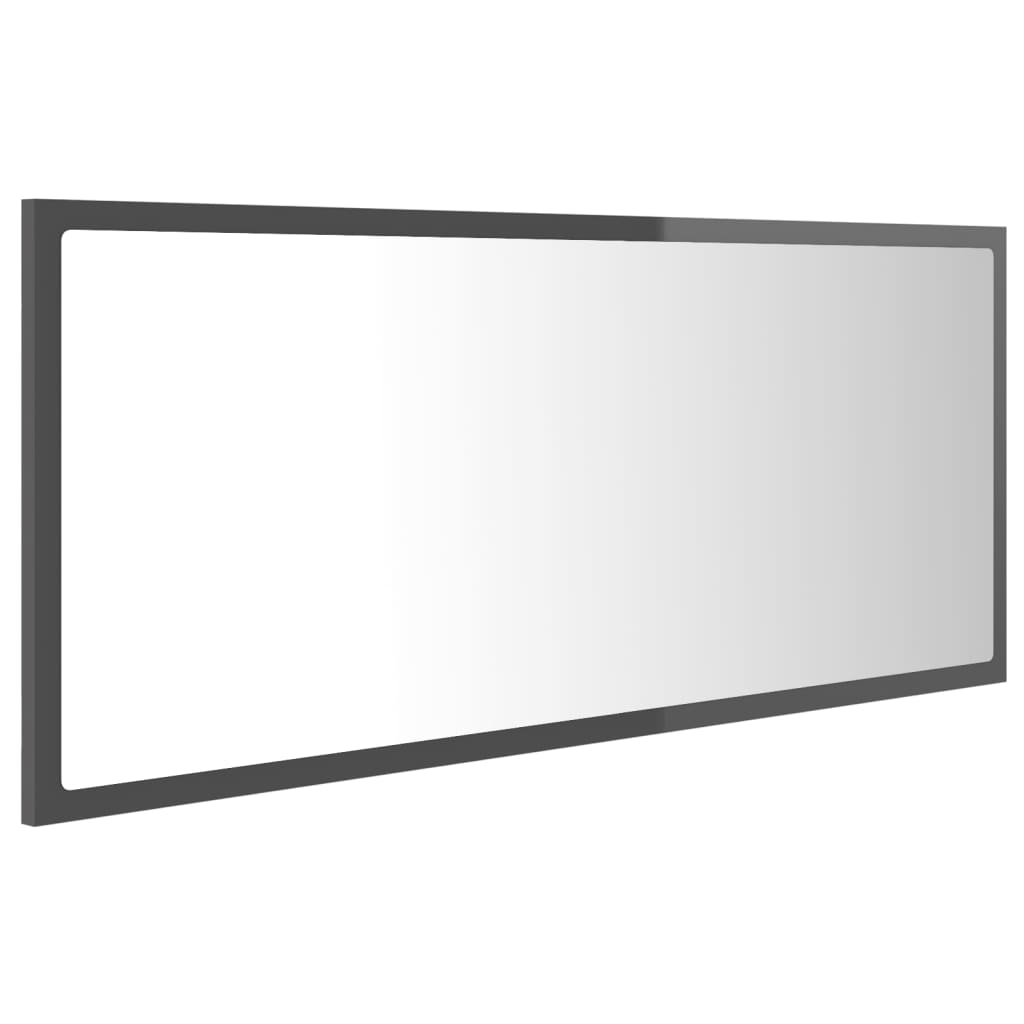 Miroir de salle de bain LED 100x8,5x37 cm acrylique couleur chêne