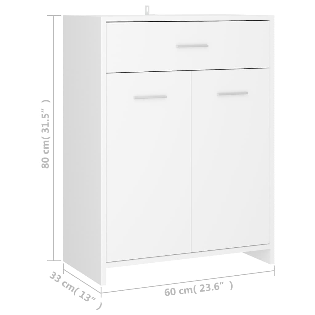 Meuble de salle de bain 60x33x80 cm bois fini