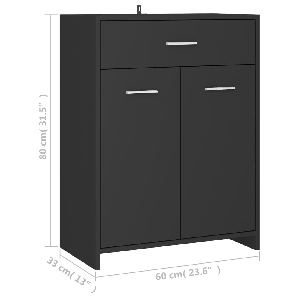 Meuble de salle de bain 60x33x80 cm bois fini