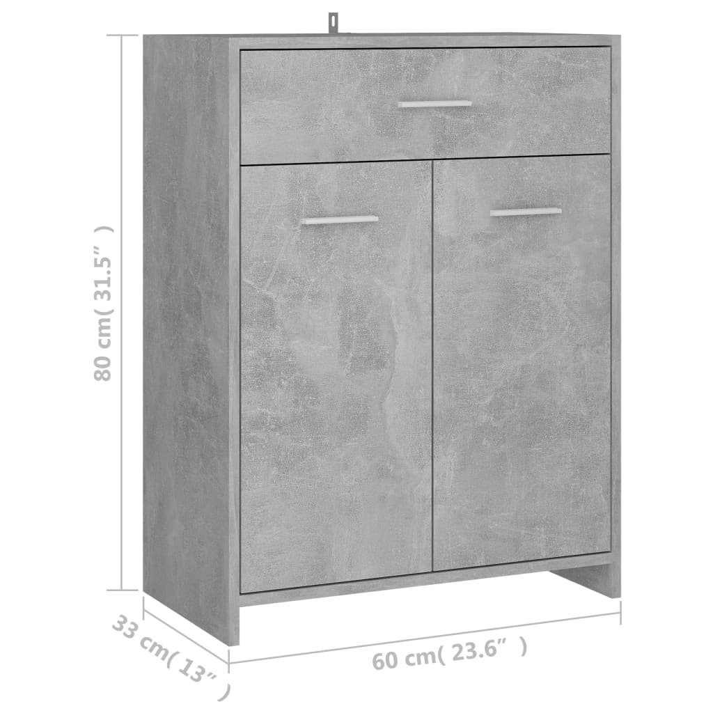 Meuble de salle de bain 60x33x80 cm bois fini