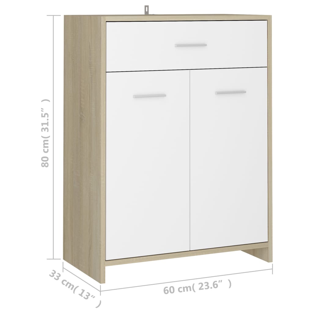 Meuble de salle de bain 60x33x80 cm bois fini