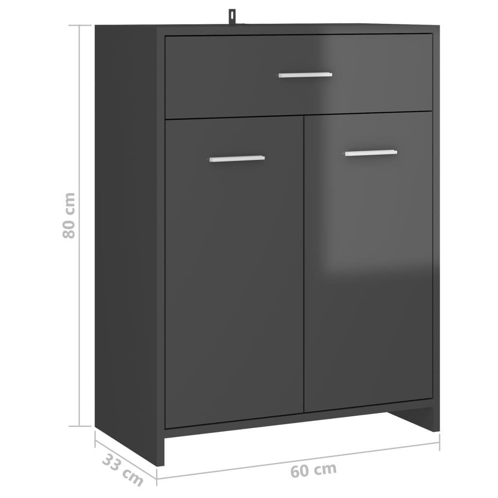 Meuble de salle de bain 60x33x80 cm bois fini