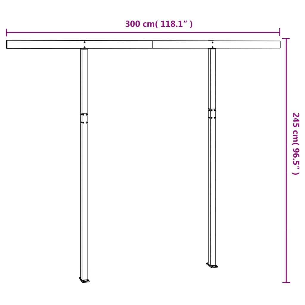 Luifelpaalset 300x245 cm ijzer