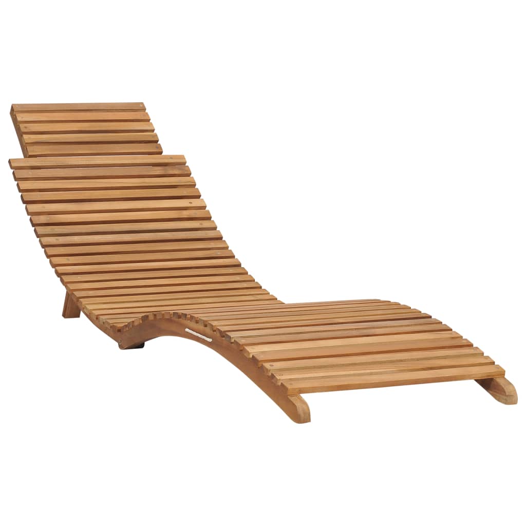 Bain de soleil avec table pliante en bois de teck massif