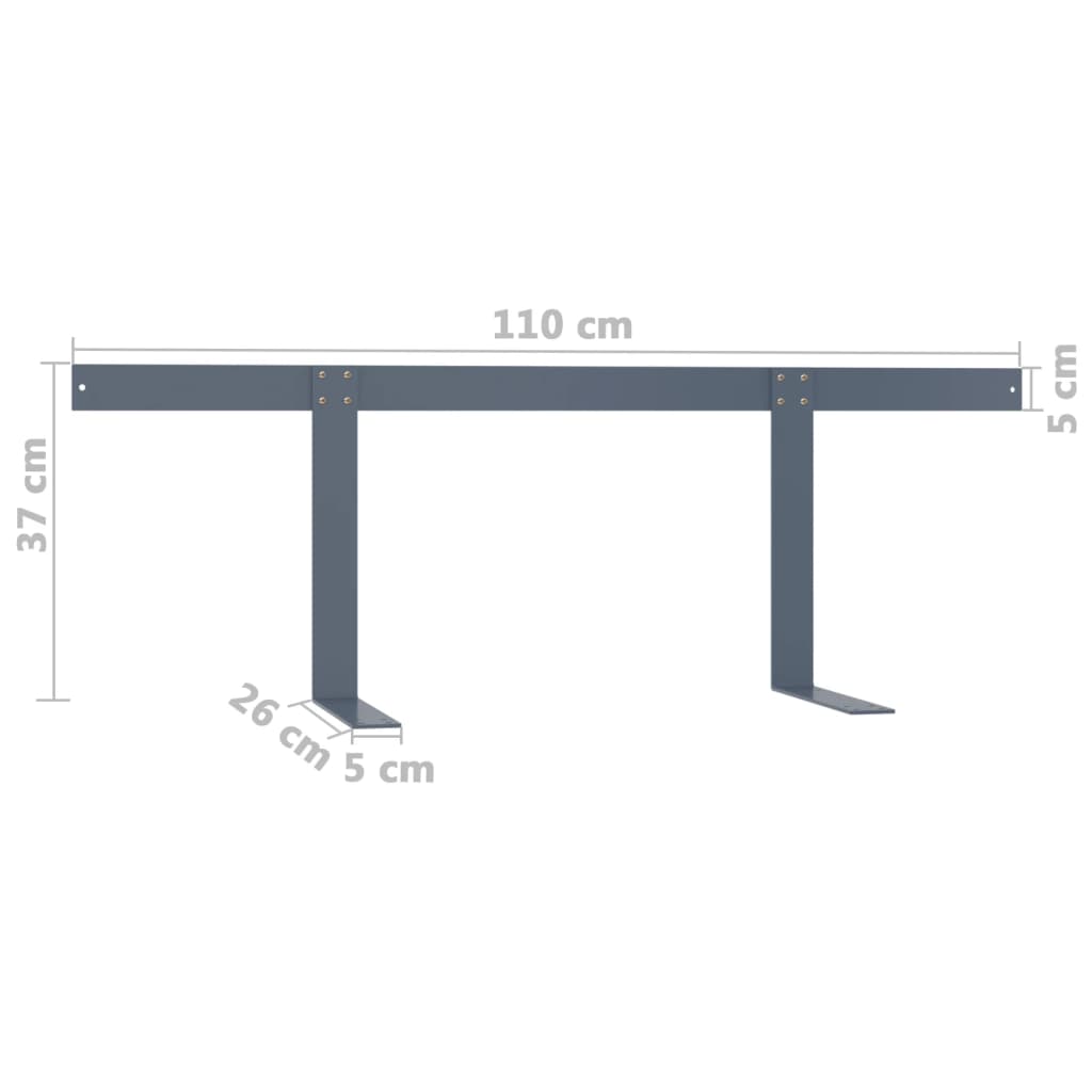 Rugleuning voor palletbank 110 cm ijzer