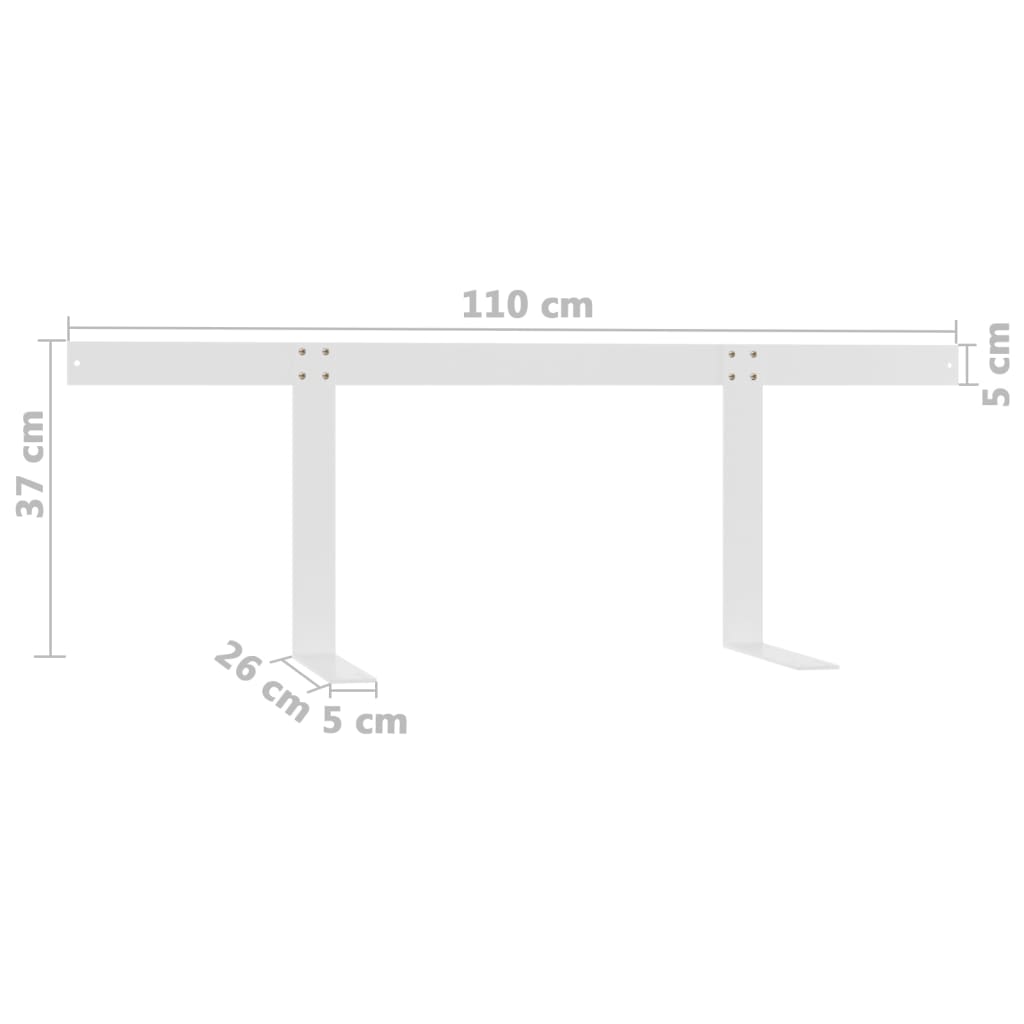 Rugleuning voor palletbank 110 cm ijzer wit