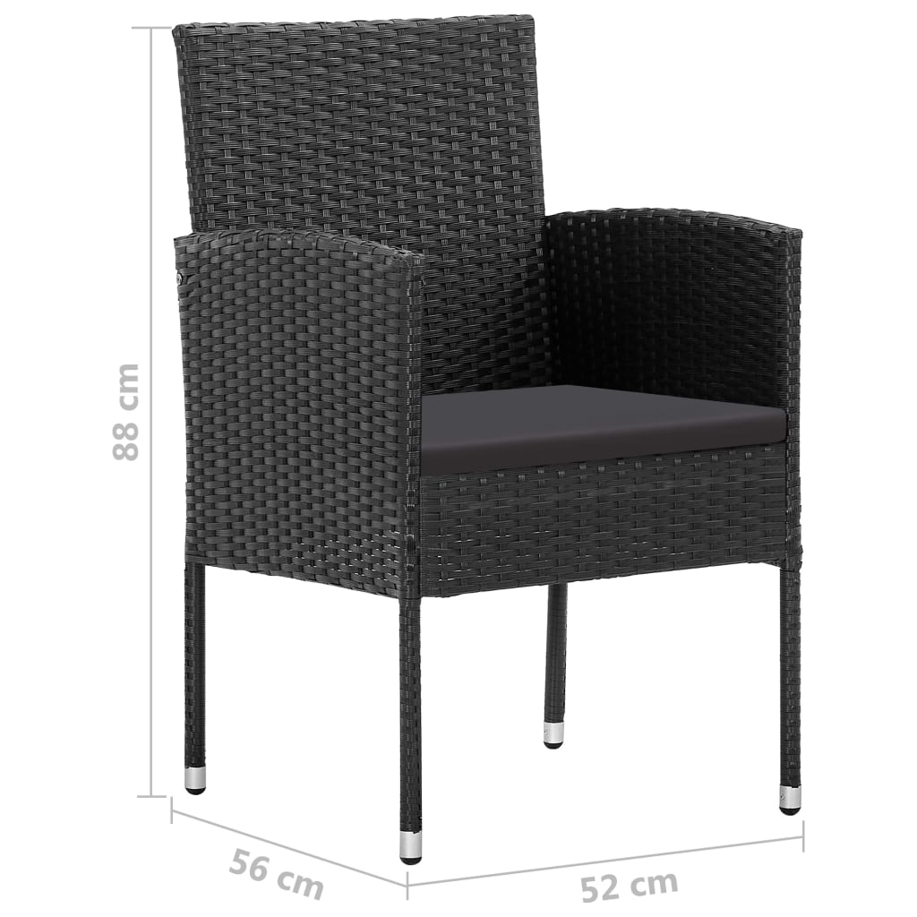 3-delige Tuinset poly rattan