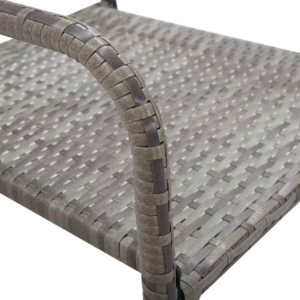 3-delige Tuinset poly rattan antracietkleurig en grijs