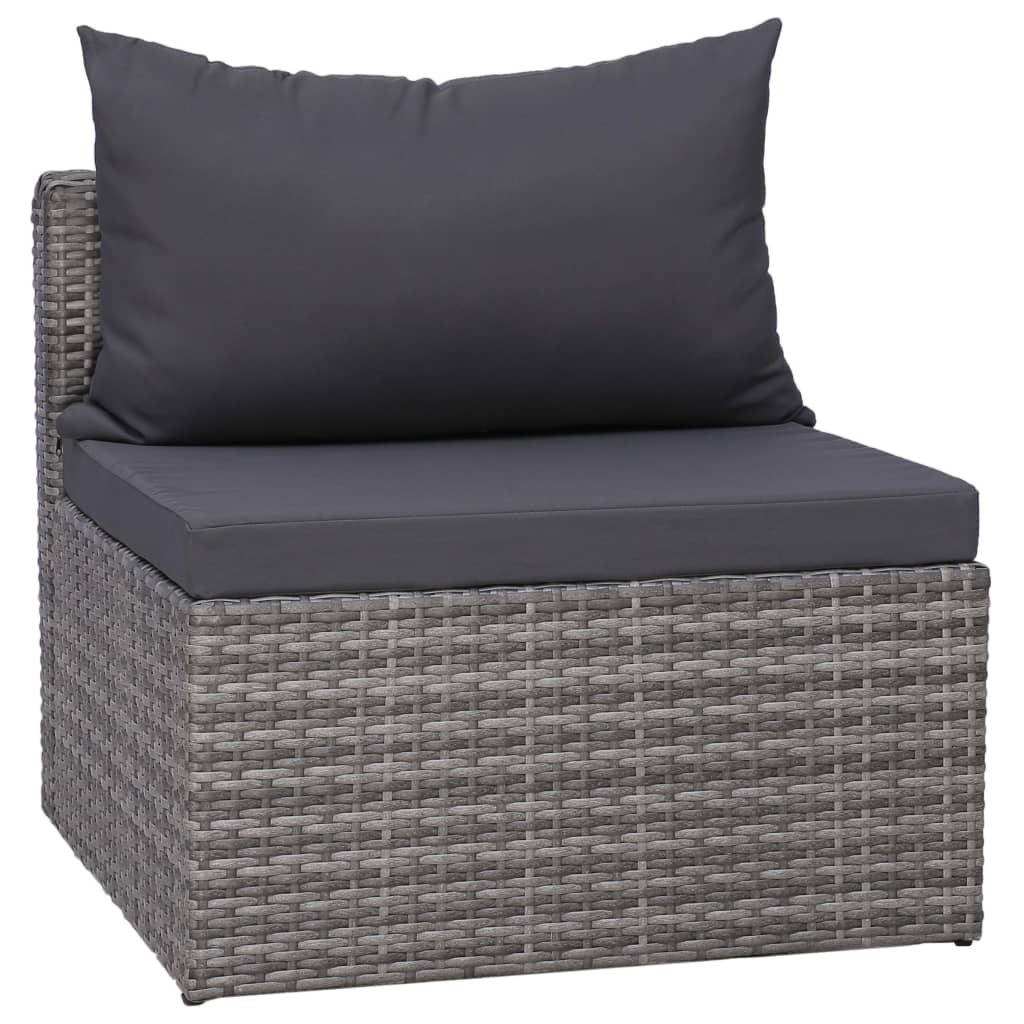 10-delige Loungeset met kussens poly rattan