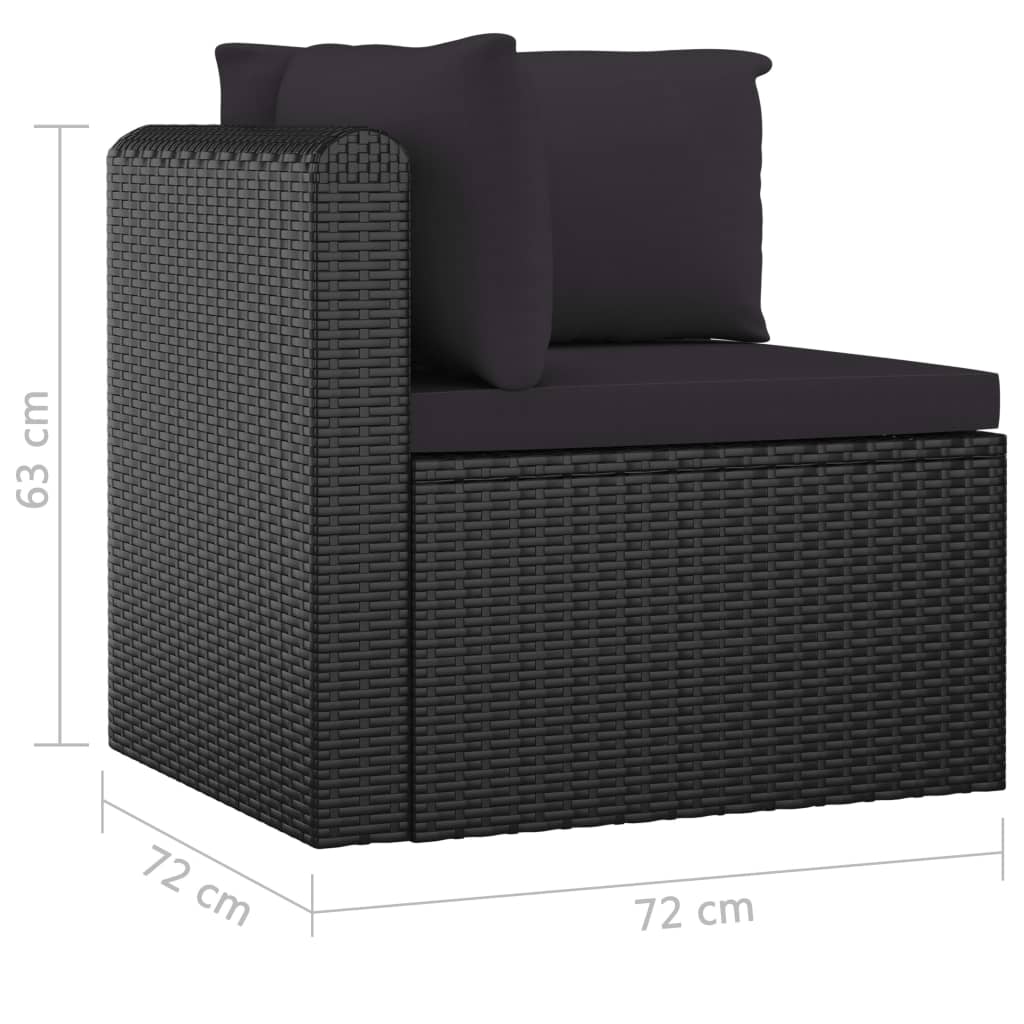 10-delige Loungeset met kussens poly rattan