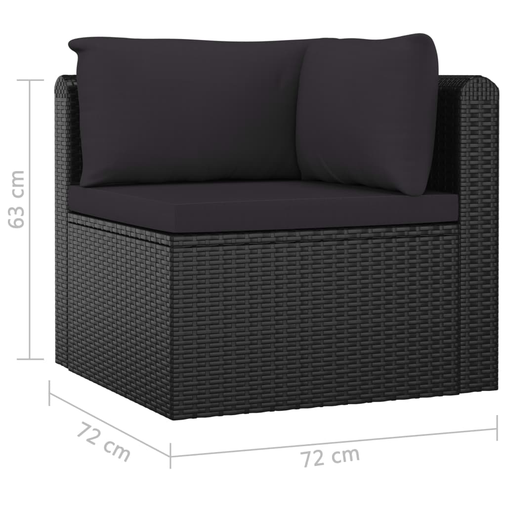 10-delige Loungeset met kussens poly rattan