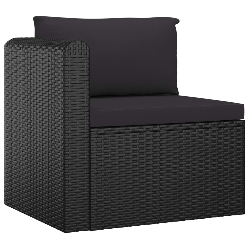 10-delige Loungeset met kussens poly rattan