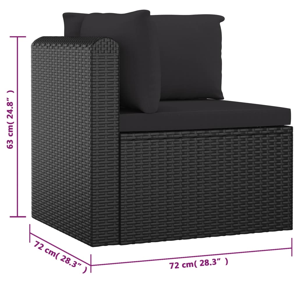 10-delige Loungeset met kussens poly rattan