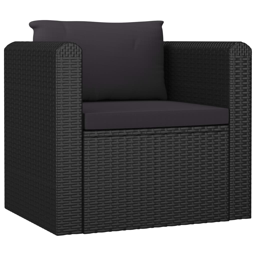 10-delige Loungeset met kussens poly rattan