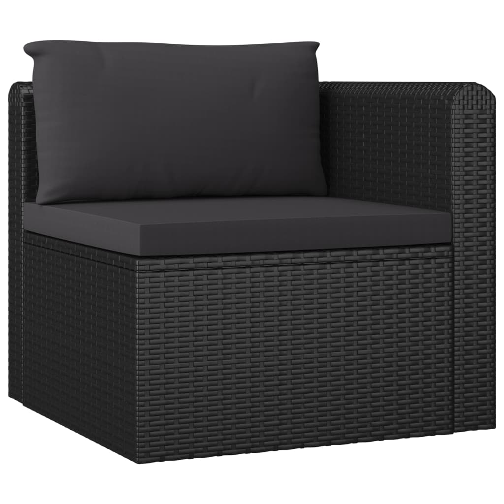 10-delige Loungeset met kussens poly rattan