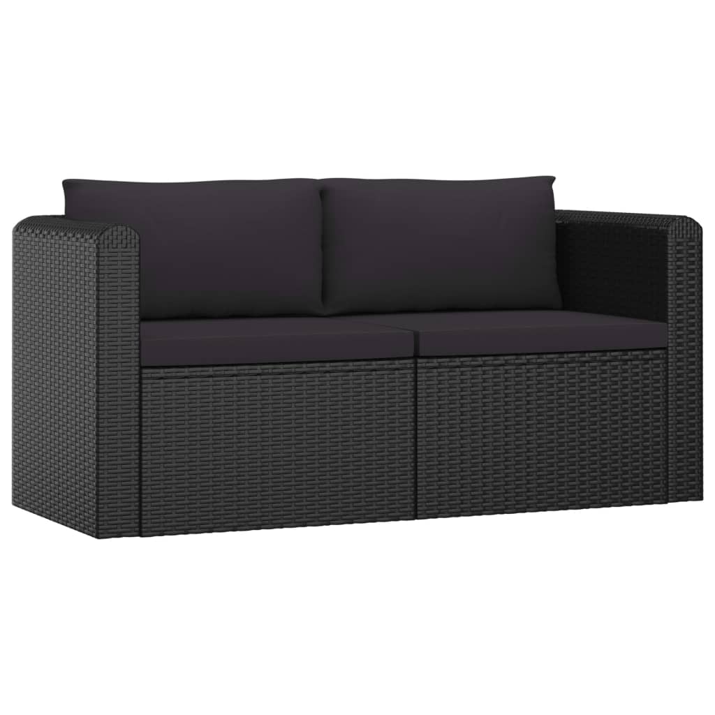 10-delige Loungeset met kussens poly rattan