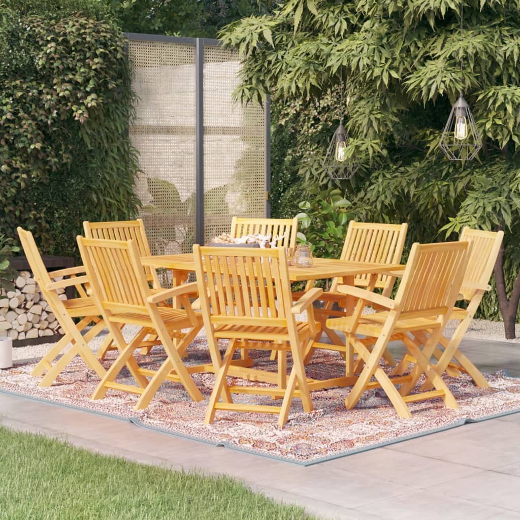 Ensemble de jardin 9 pièces en bois de teck massif