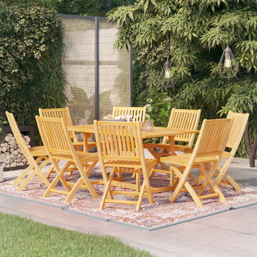 Ensemble de jardin 9 pièces en bois de teck massif