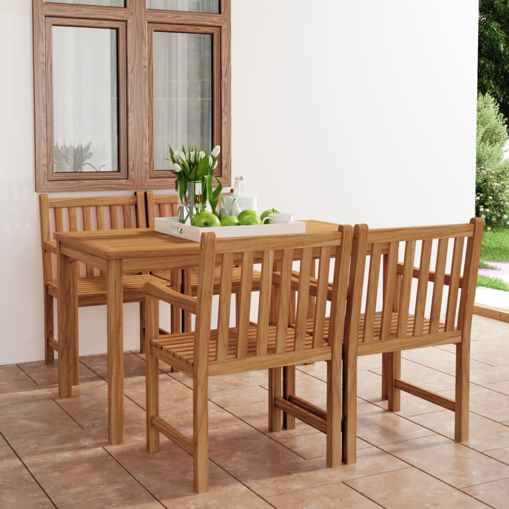 Ensemble de jardin 4 pièces en bois de teck massif