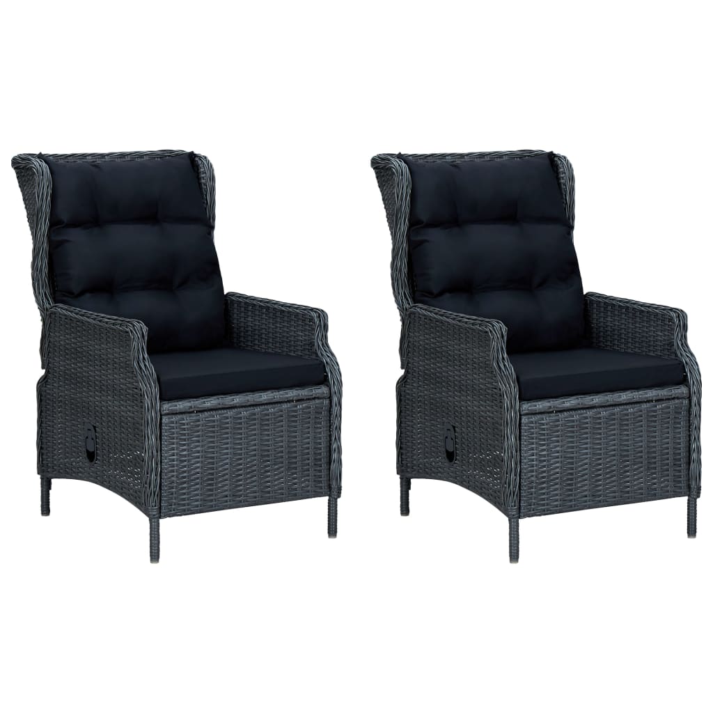 3-delige Loungeset met kussens poly rattan