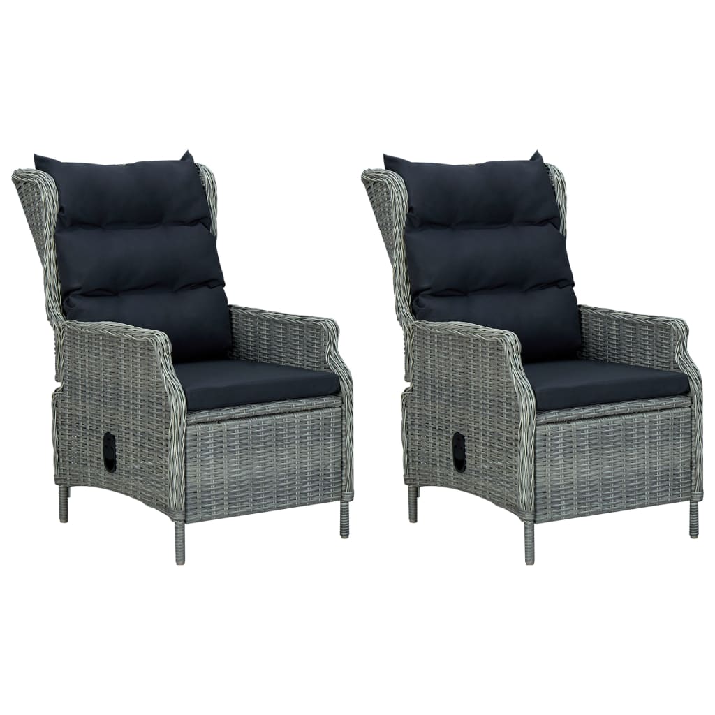 3-delige Loungeset met kussens poly rattan