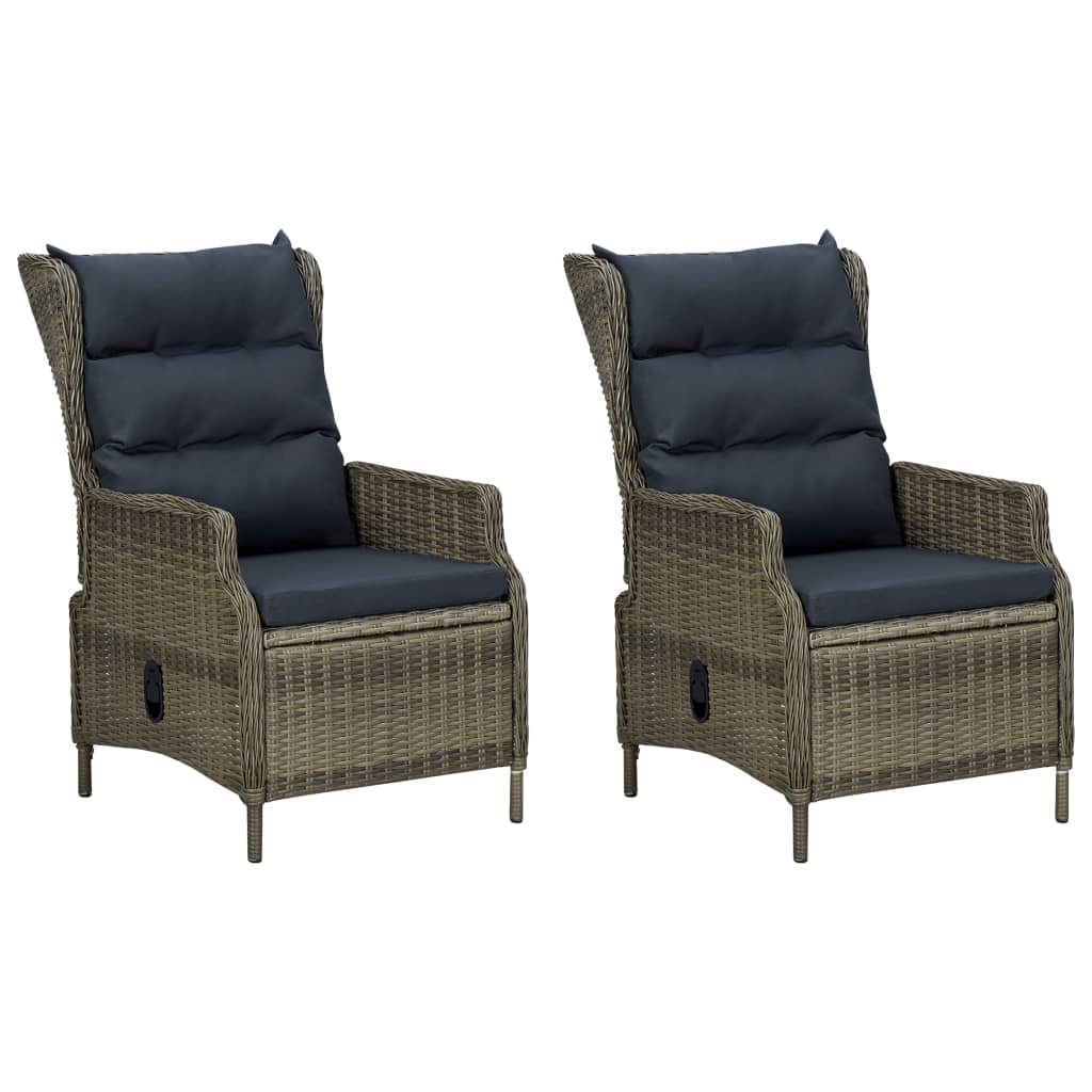 3-delige Loungeset met kussens poly rattan