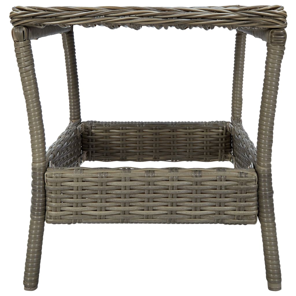 2-delige Loungeset met kussens poly rattan donkergrijs