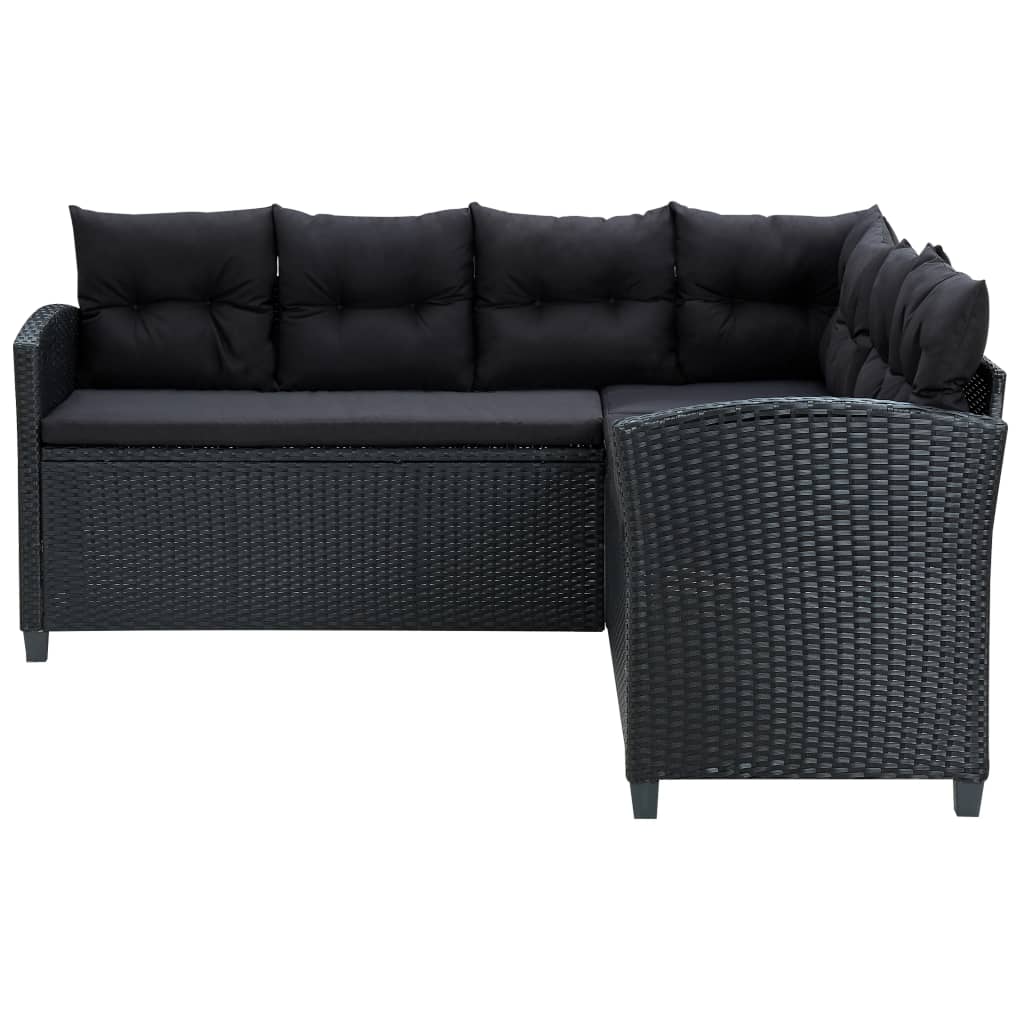 6-delige Loungeset met kussens poly rattan