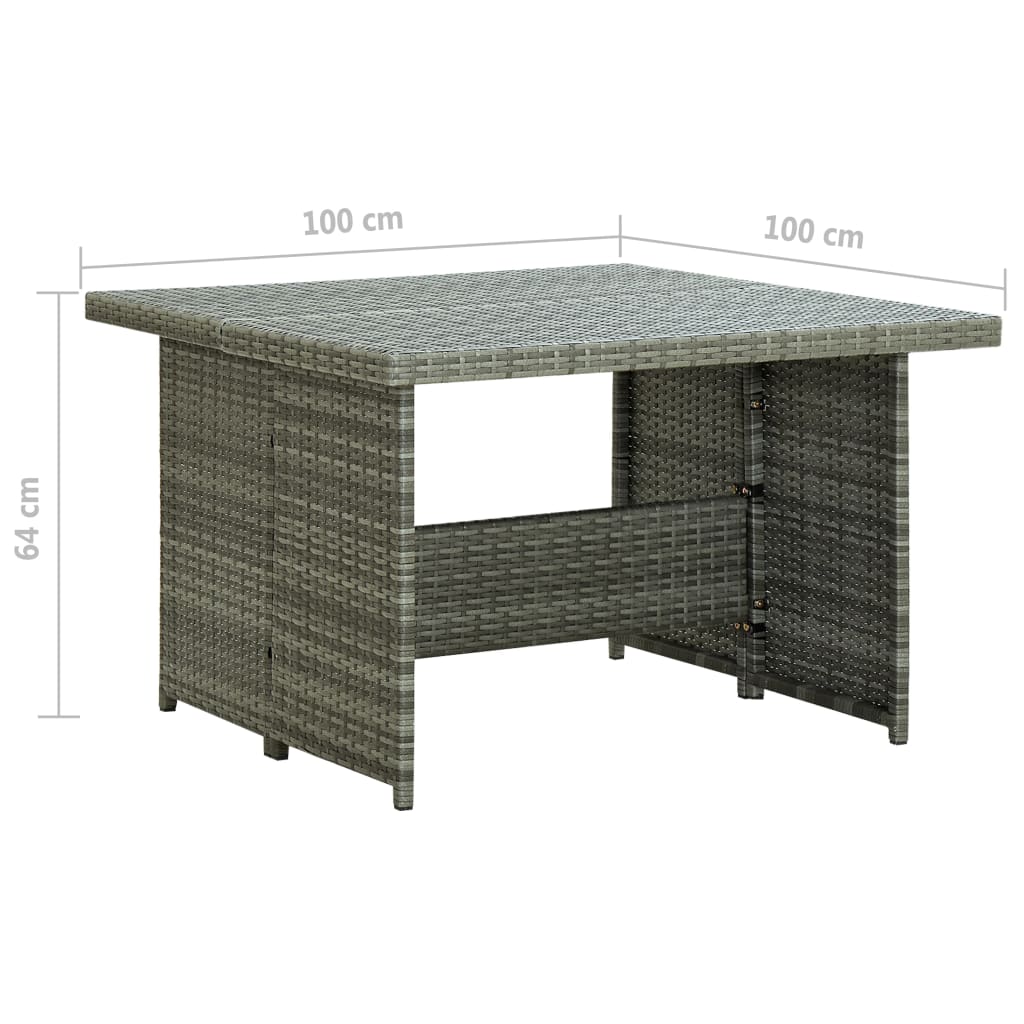 6-delige Loungeset met kussens poly rattan