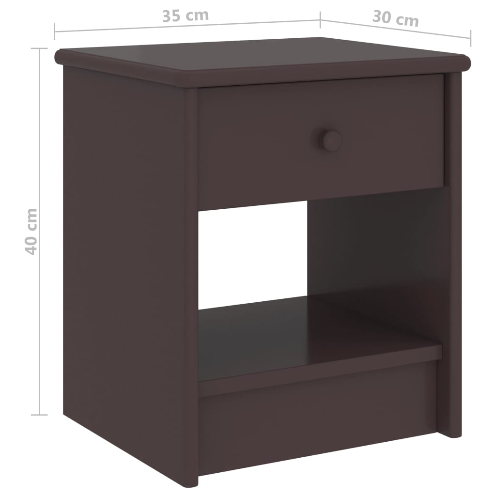 Table de chevet 35x30x40 cm en bois de pin massif