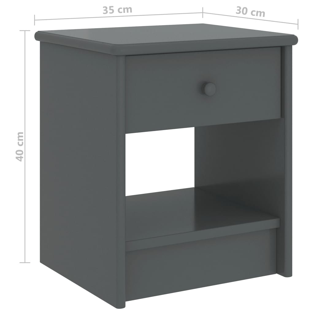 Table de chevet 35x30x40 cm en bois de pin massif