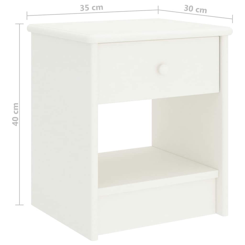 Table de chevet 35x30x40 cm en bois de pin massif