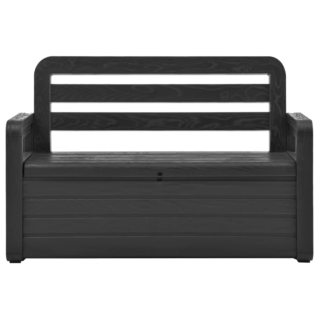 Banc de rangement de jardin 132,5 cm plastique anthracite