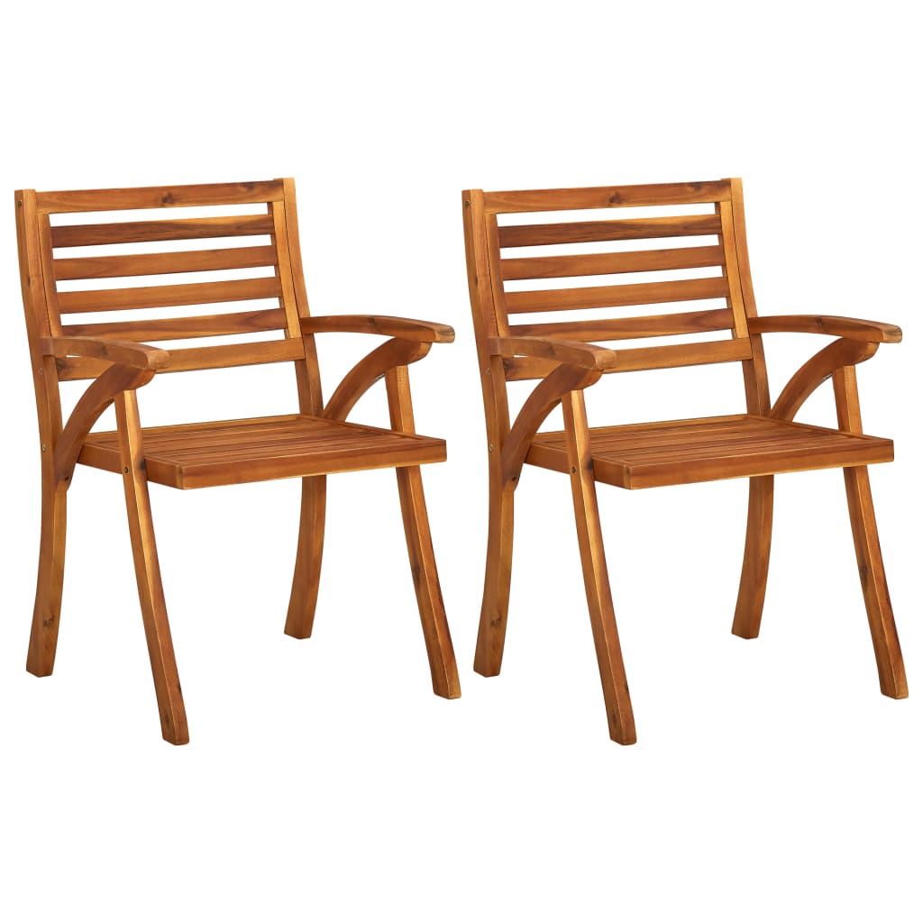 Chaises de jardin 4 pcs avec coussins en bois d'acacia massif