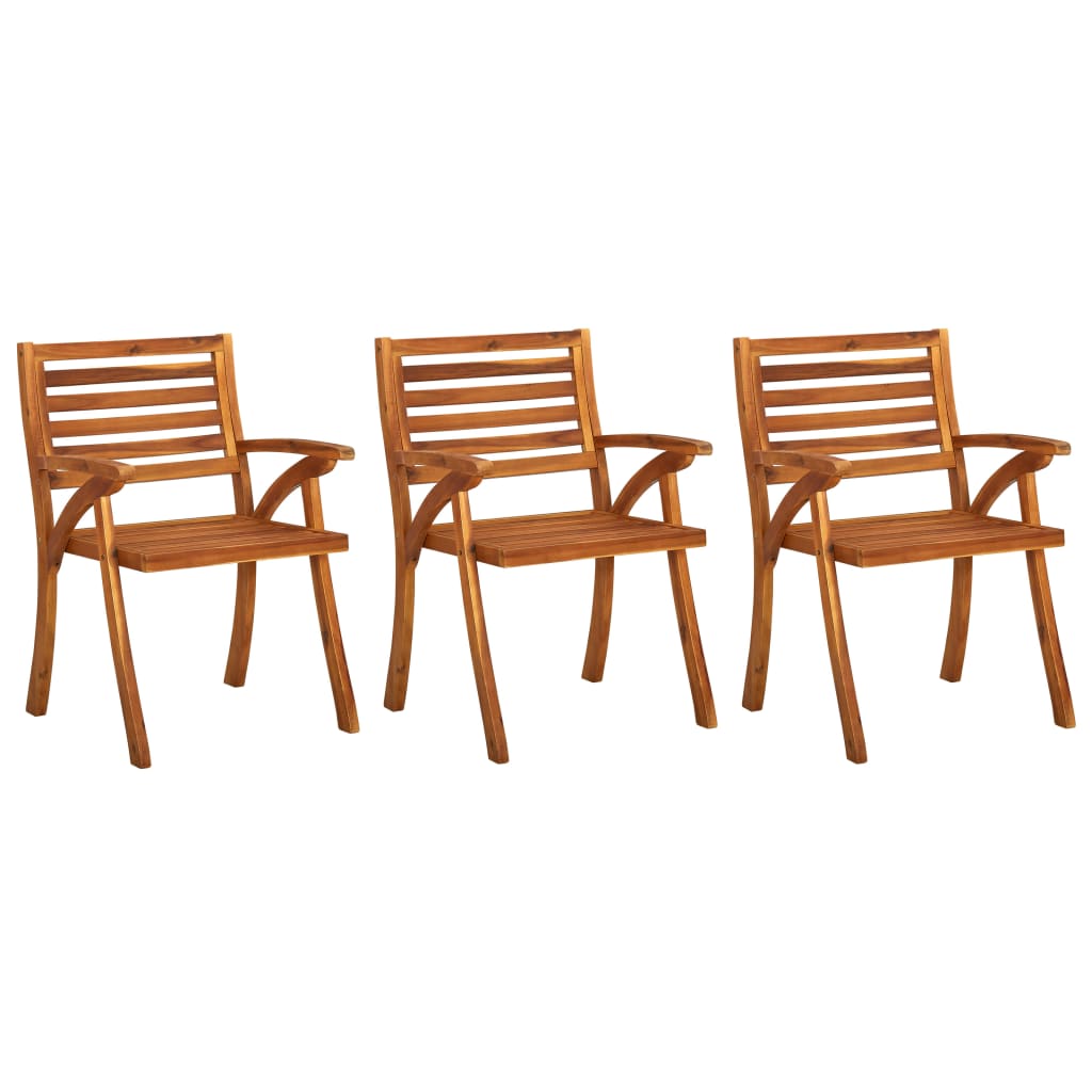 Chaises de jardin 4 pcs avec coussins en bois d'acacia massif