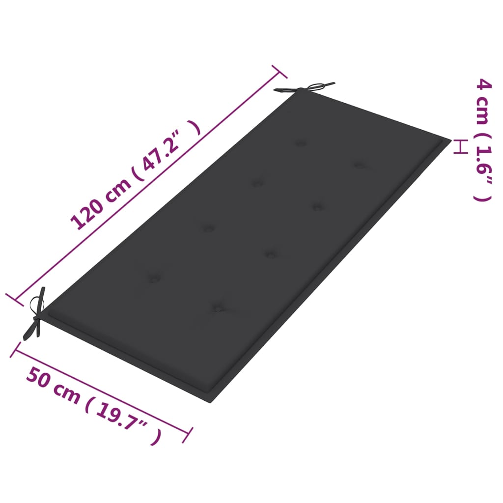 Tuinbank 3-zits met kussen 150 cm massief eucalyptushout