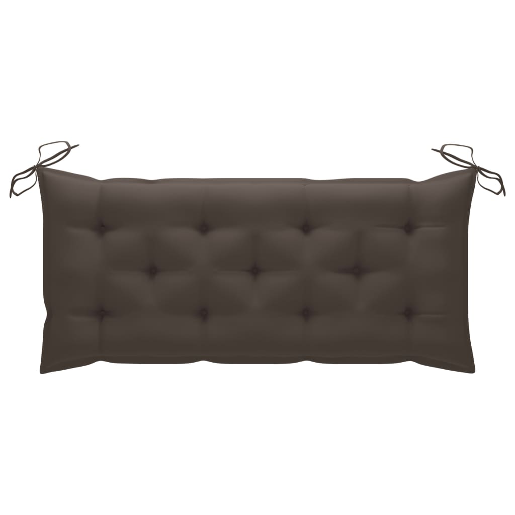 Banc de jardin 2 places avec coussin 120 cm bois d'eucalyptus massif