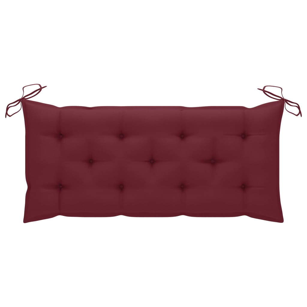 Banc de jardin 2 places avec coussin 120 cm bois d'eucalyptus massif