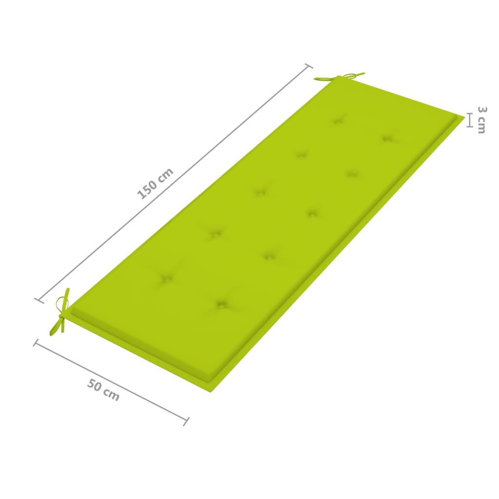 Tuinbank 3-zits met kussen 150 cm massief eucalyptushout