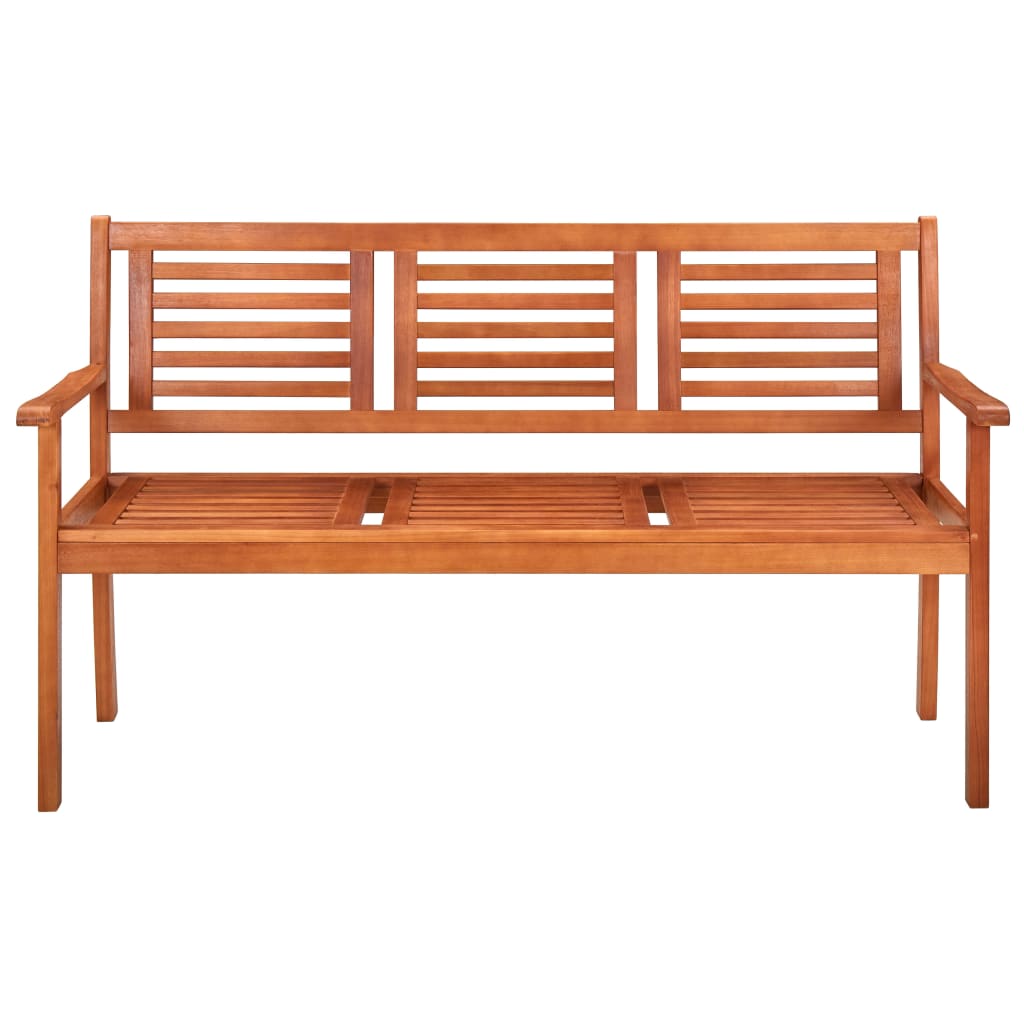 Banc de jardin 2 places avec coussin 120 cm bois d'eucalyptus massif