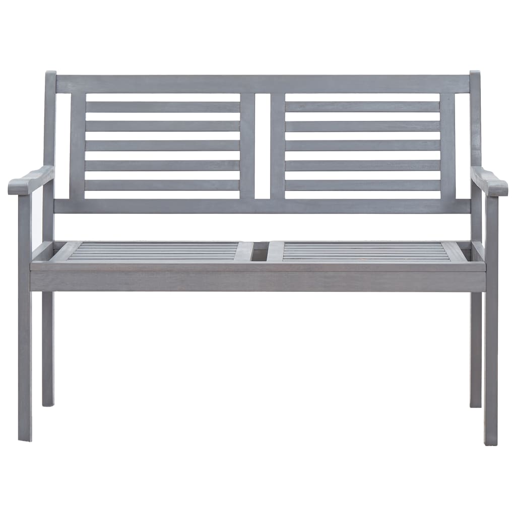 Banc de jardin 3 places avec coussin 150 cm bois d'eucalyptus