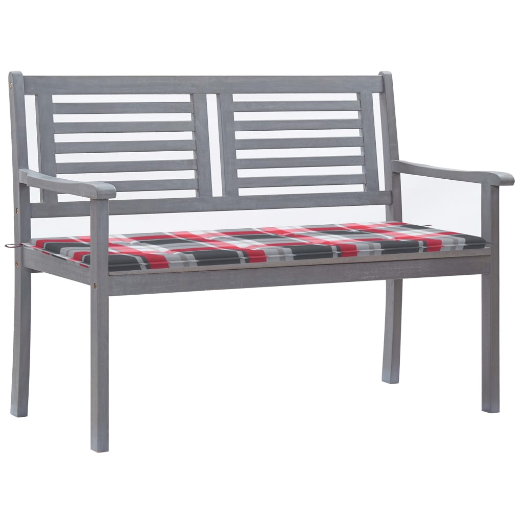 Banc de jardin 3 places avec coussin 150 cm bois d'eucalyptus