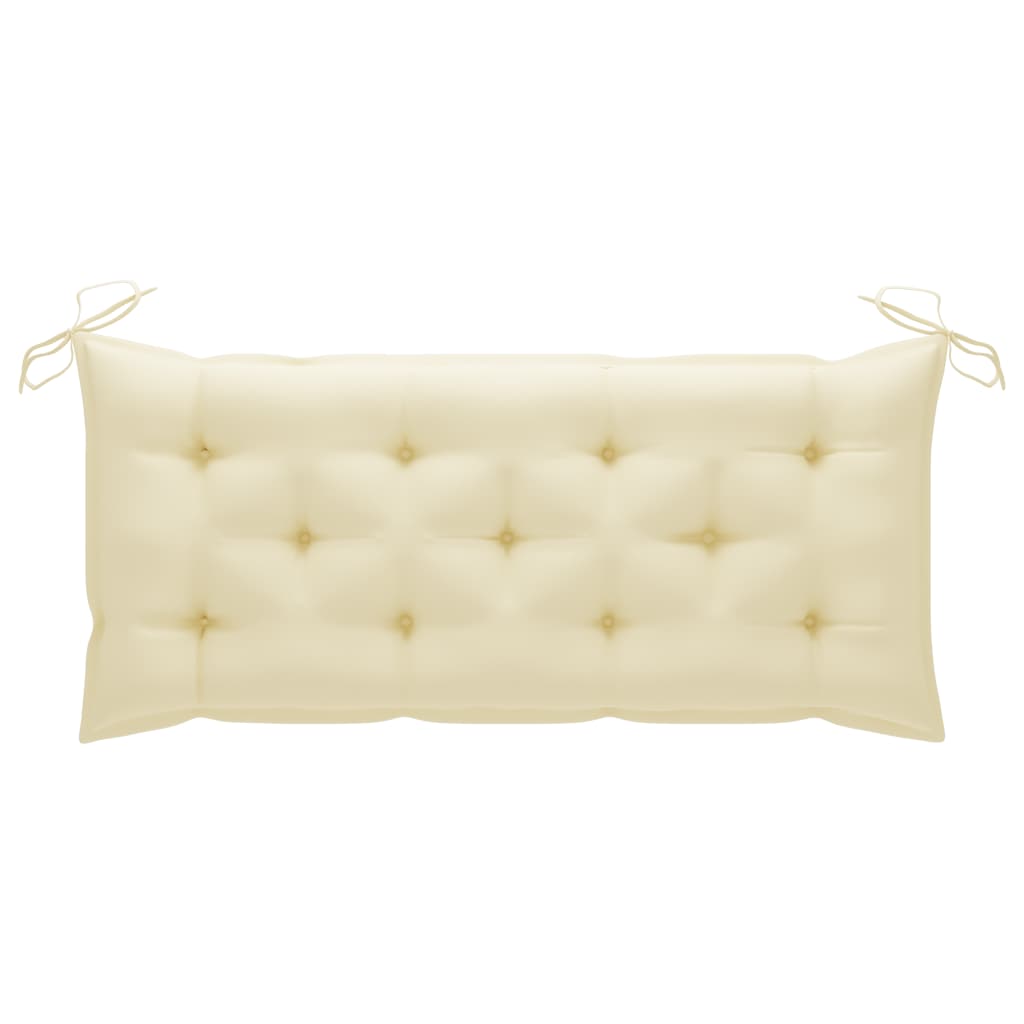 Banc de jardin 2 places avec coussin 120 cm bois d'eucalyptus