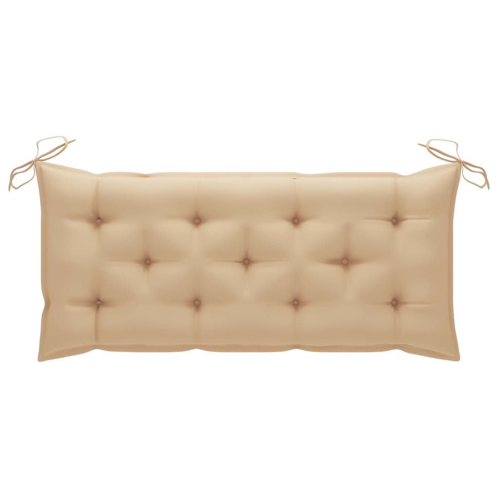 Banc de jardin 2 places avec coussin 120 cm bois d'eucalyptus