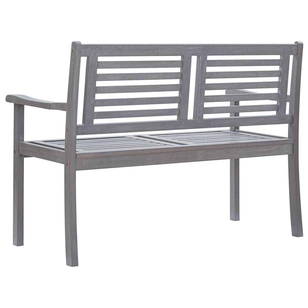 Banc de jardin 2 places avec coussin 120 cm bois d'eucalyptus