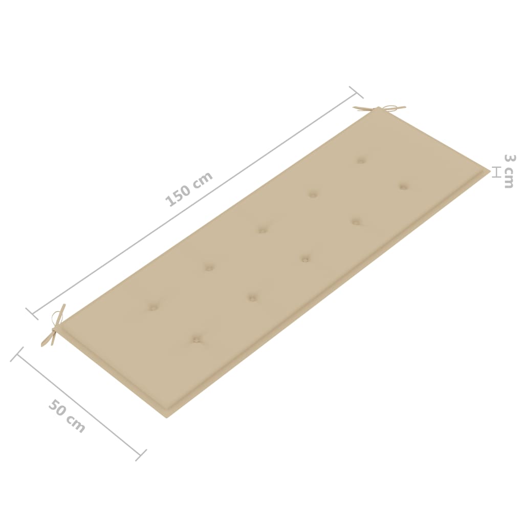 Tuinbank 3-zits met kussen 150 cm eucalyptushout