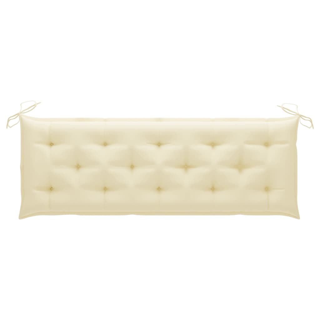 Banc de jardin 3 places avec coussin 150 cm bois d'eucalyptus