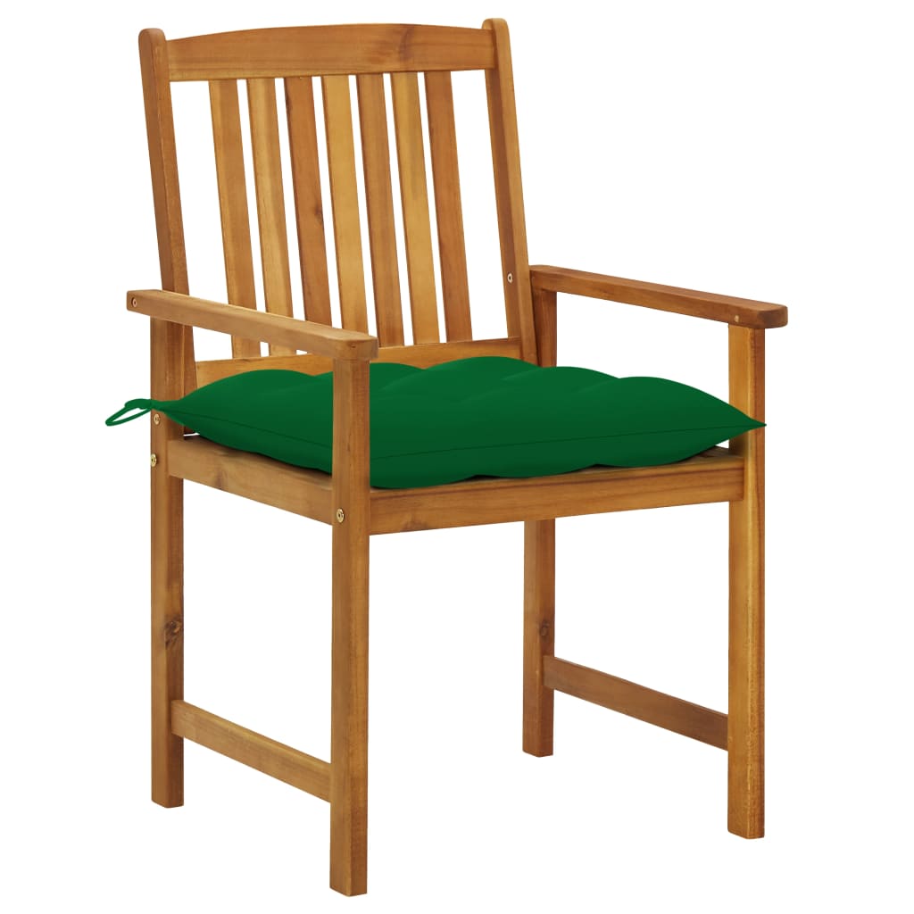 Chaises de jardin 4 pcs avec coussins en bois d'acacia massif