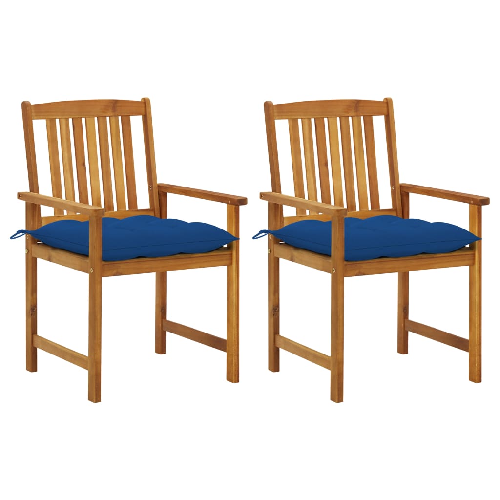 Chaises de jardin 8 pcs avec coussins en bois d'acacia massif